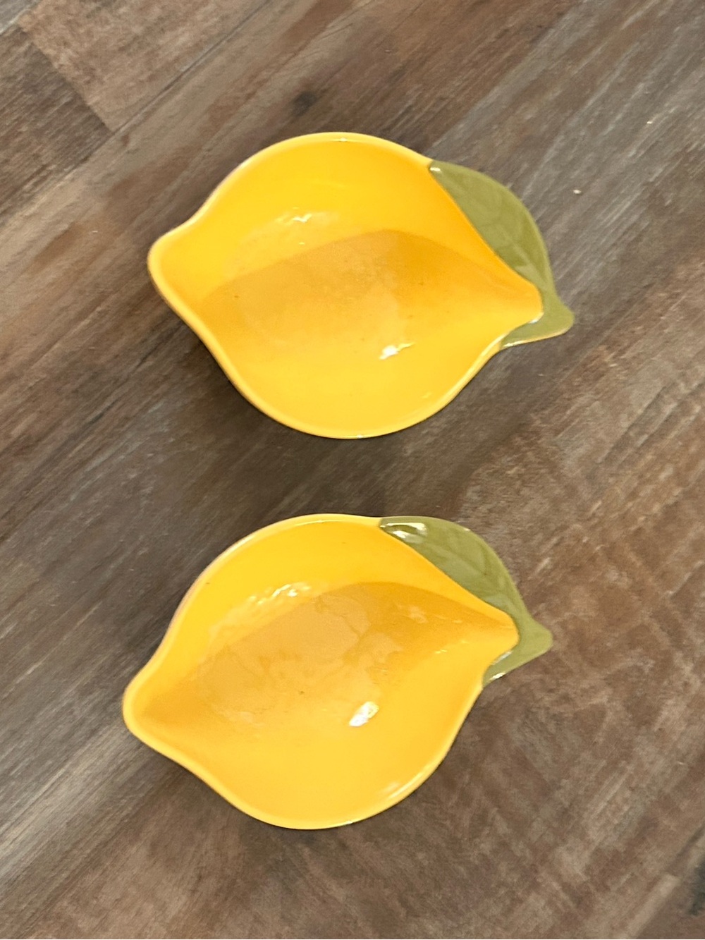 Farmhouse Lemon Bowls Set Of 2, Small Melamine Lemon & Leaves Bowls